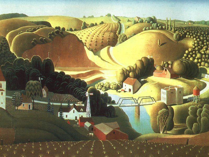 Grant Wood Stone City, Iowa oil painting picture